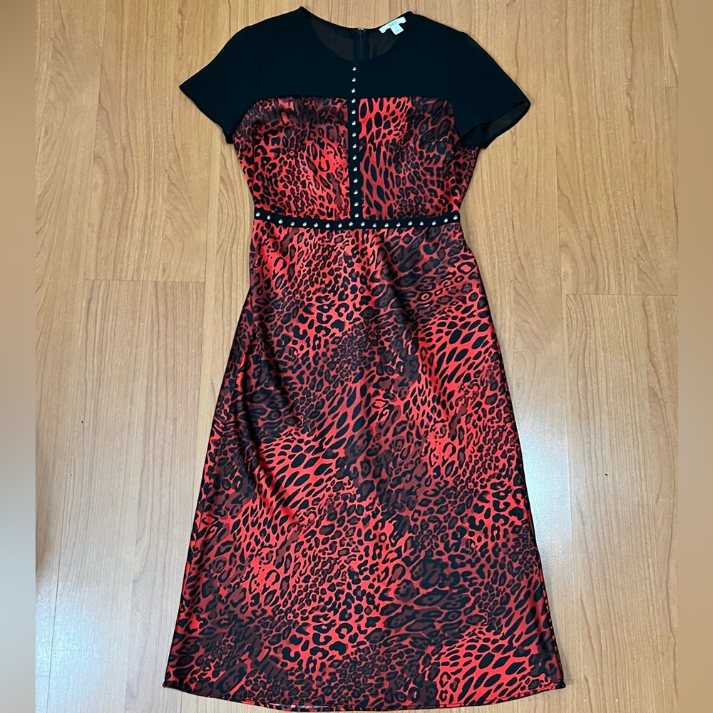 Bar III Cheetah Satin dress